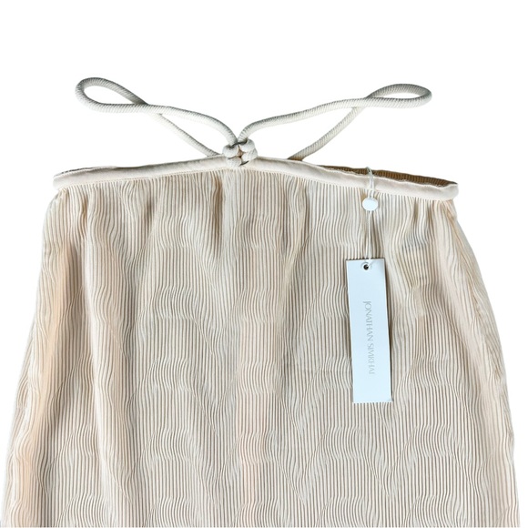 JONATHAN SIMKHAI Mia Tie-Waist Plissé Midi Skirt Size 4 Sandstone - Picture 8 of 17